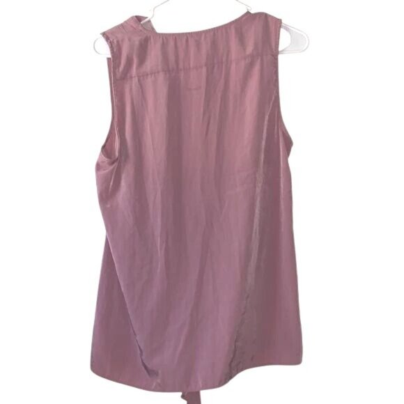Gap Womens Pink V-Neck Sleeveless Tie Front Blouse L - Picture 7 of 7